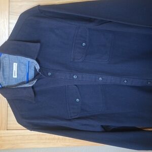 XL, Navy Long Sleeve Button-Up,flannel Shirt, SONOMA